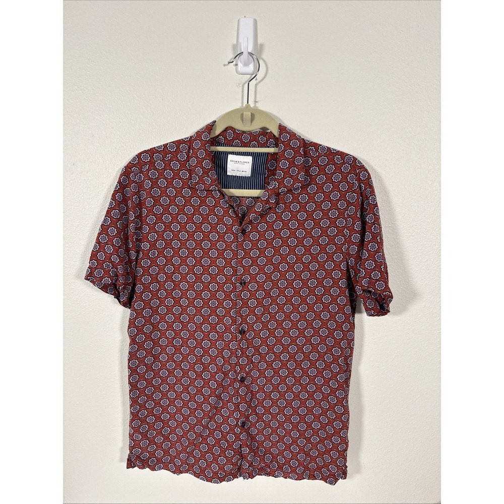Denim & Flower Ricky Singer‎ Men's S/S Shirt Button Front Med G2